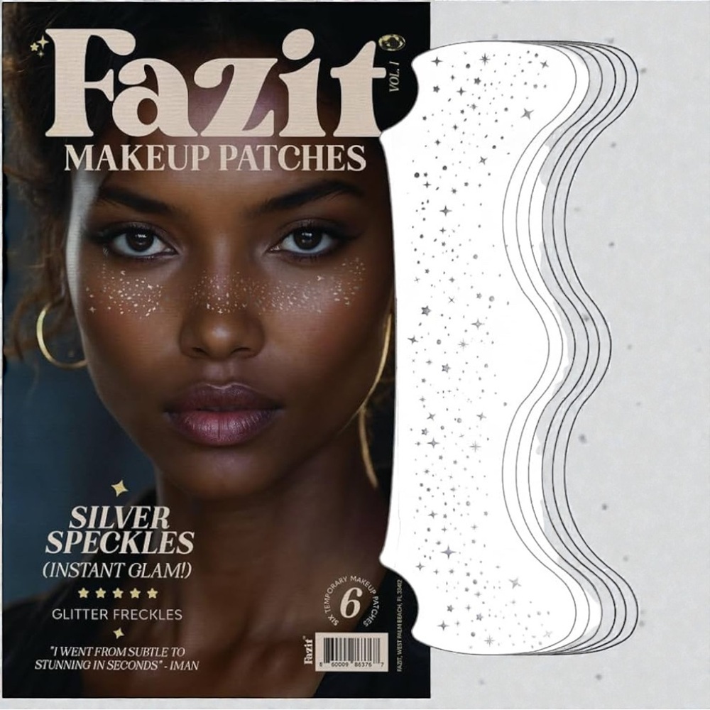 Fazit Silver Glitter Freckle Patches | Festival Face Glitter | Waterproof Makeup